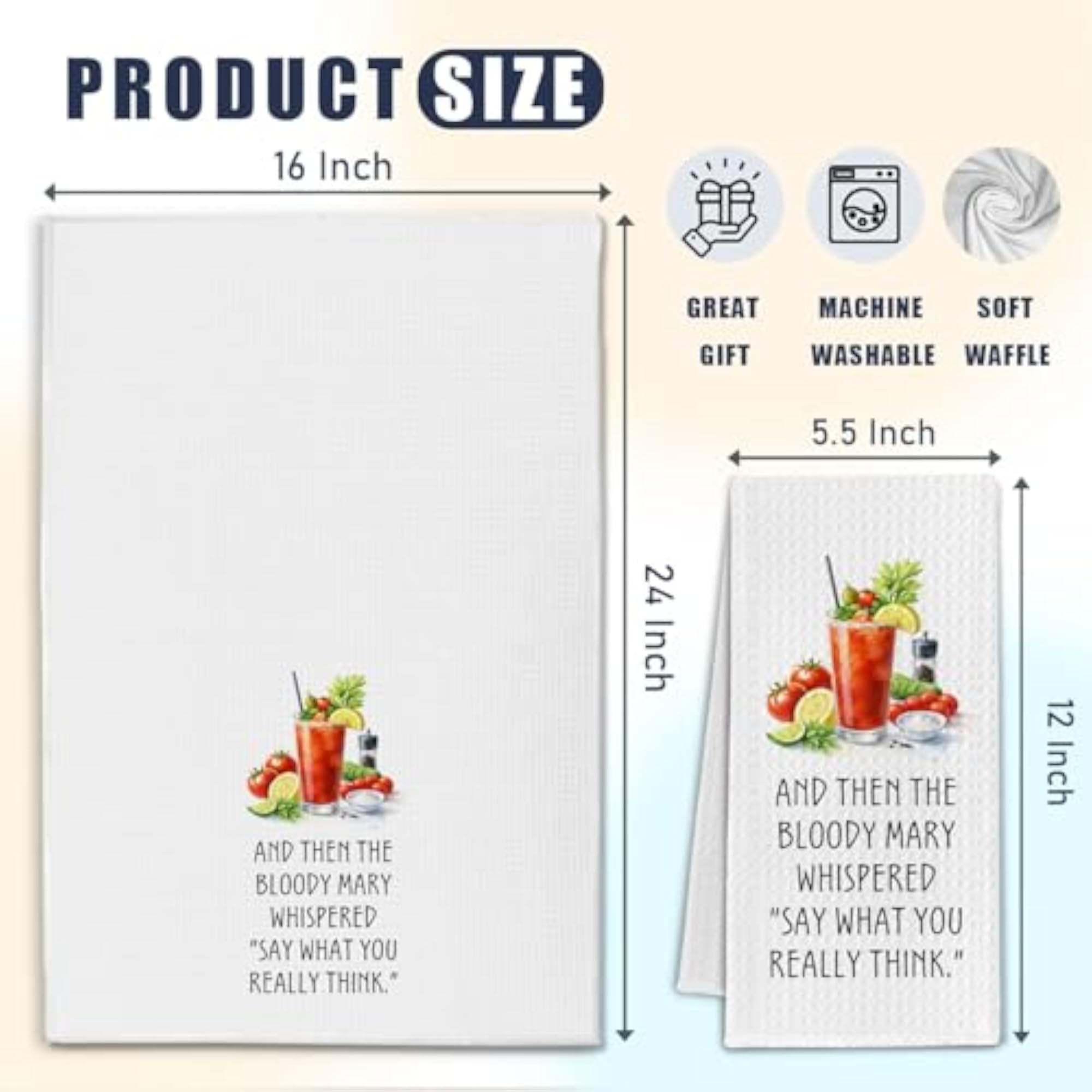 Bloody Mary Cocktail Kitchen Towels, Fun Gift